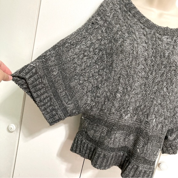 COUTURE Romeo & Juliet Gray Silver Starburst Cable Knit Sweater Womens Medium - Picture 5 of 11